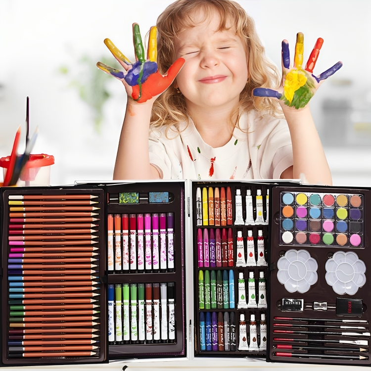 Nuevo SmART Box Pro™ | Set Creativo de 145 Piezas para niños y niñas! Incluye Maleta Metálica🎨