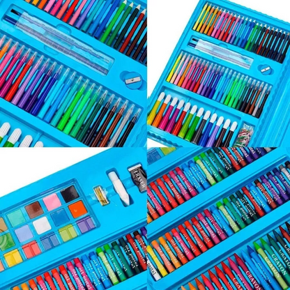 Set De Arte Niños Maleta 208 Piezas Crayon Plumones Colores