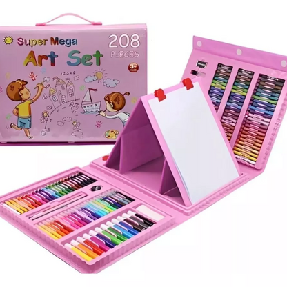 Set De Arte Niños Maleta 208 Piezas Crayon Plumones Colores