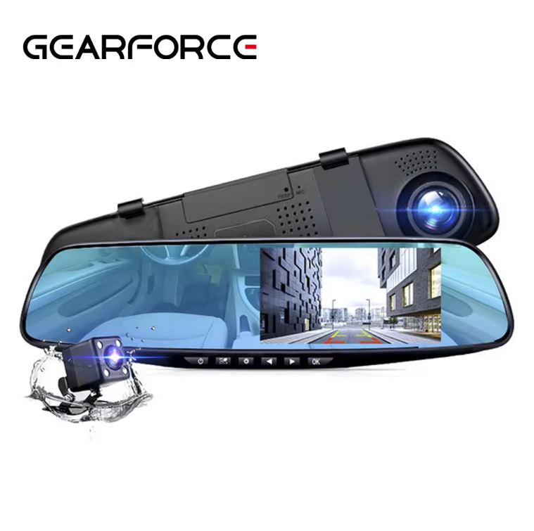 GEARFORCE™ | Espejo Retrovisor Con Cámara Dual Para Carro DVR