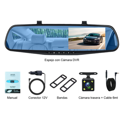 GEARFORCE™ | Espejo Retrovisor Con Cámara Dual Para Carro DVR